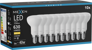 Mexen Nova 10x żarówka LED E14, R50, 6W, Ciepła - 3000K, 630 lm - L103-E14-0630-01x10
