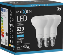 Mexen Nova 3x żarówka LED E14, R50, 6W, Zimna - 6500K, 630 lm - L103-E14-0665-01x03