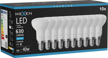 Mexen Nova 10x żarówka LED E14, R50, 6W, Zimna - 6500K, 630 lm - L103-E14-0665-01x10