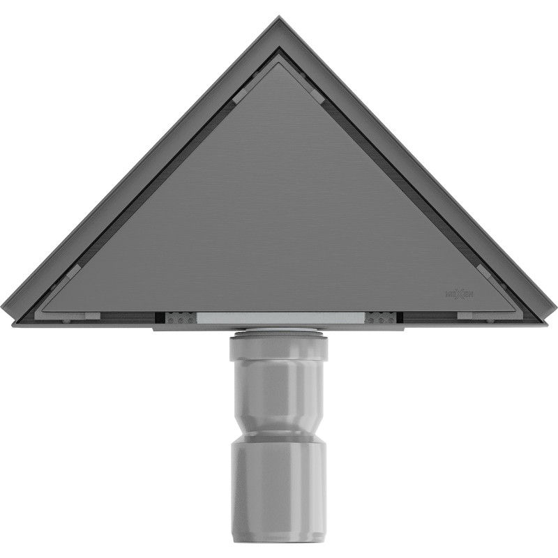 Mexen Flat-T M13 wpust podłogowy trójkątny 20 x 20 cm, gun gray szczotkowany - 1E10320
