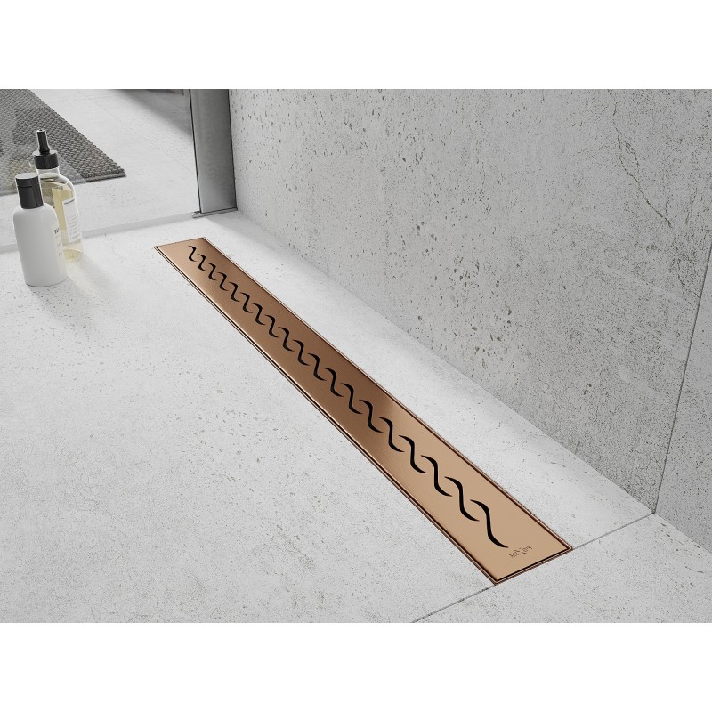 Mexen Flat M18 maskownica do odpływu liniowego 50 cm, miedź szczotkowana - 1C23050