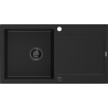 Mexen Leo zlewozmywak granitowy 1-komorowy z ociekaczem 900 x 500 mm, czarny, syfon czarny - 6501901010-77-B