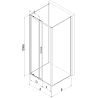 Mexen Exo-S 3S kabina prysznicowa 3-ścienna rozsuwana 125 x 90 cm, transparent, złota - 8151-125-090-50-00-3S