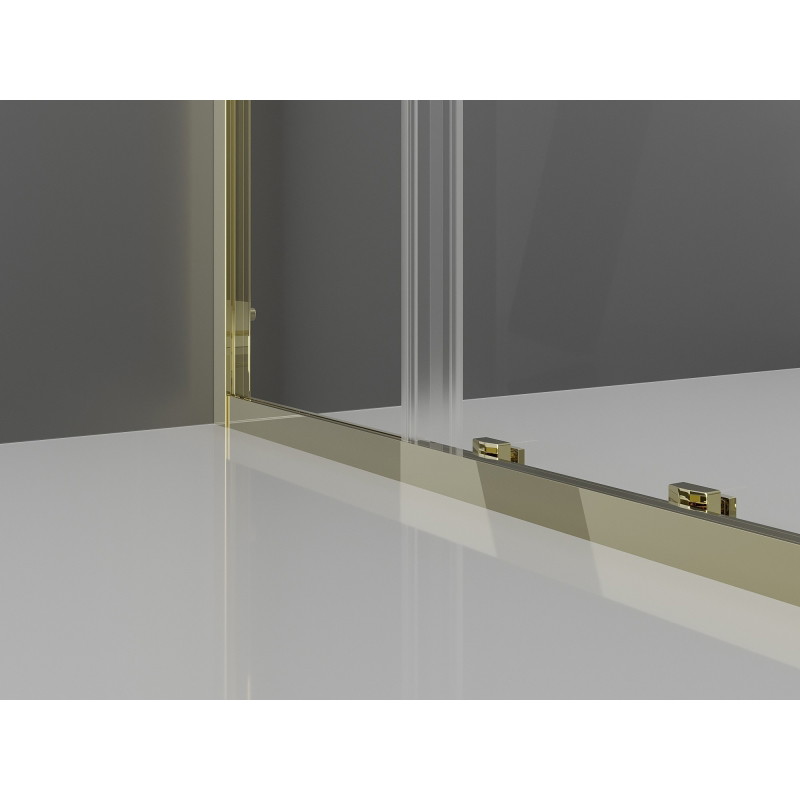 Mexen Exo-S 3S kabina prysznicowa 3-ścienna rozsuwana 95 x 100 cm, transparent, złota - 8151-095-100-50-00-3S