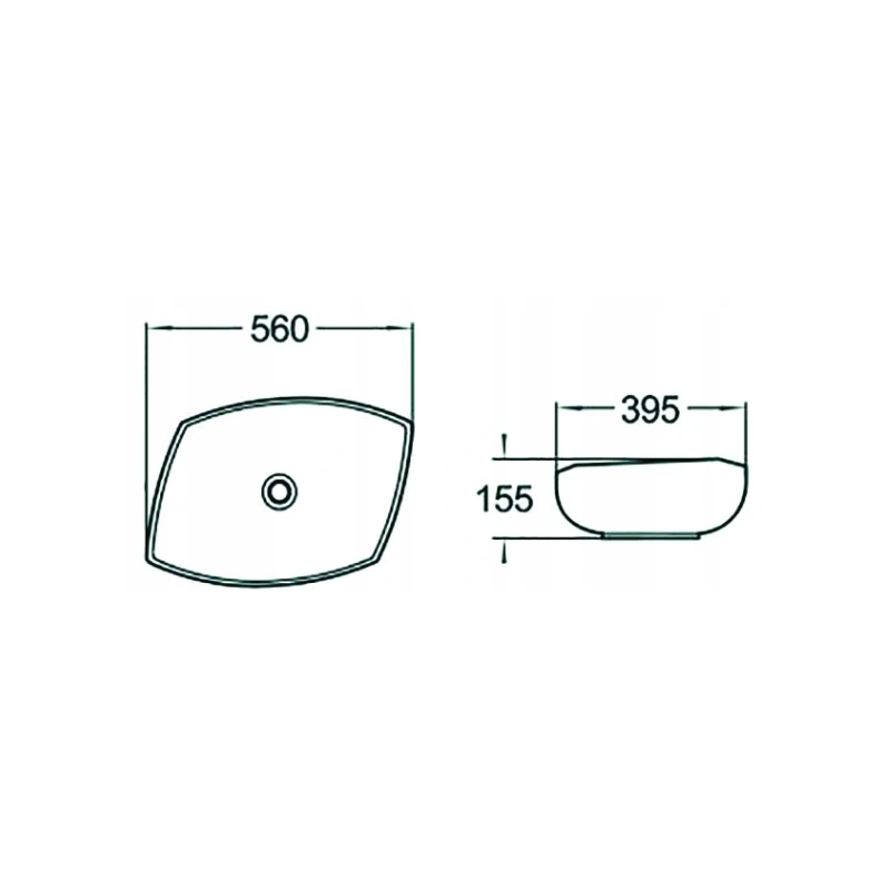 Mexen Gianna umywalka nablatowa 56 x 39 cm, biała - 21915600