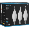 Mexen Nova 3x żarówka LED płomyk E14, C37, 8W, Zimna - 6500K, 840 lm - L106-E14-0865-01x03