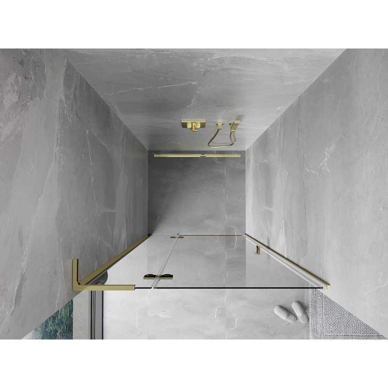 Mexen Mist-H L drzwi prysznicowe uchylne lewe 95 cm, transparent, złote - 8A5L-095-000-50-00-L