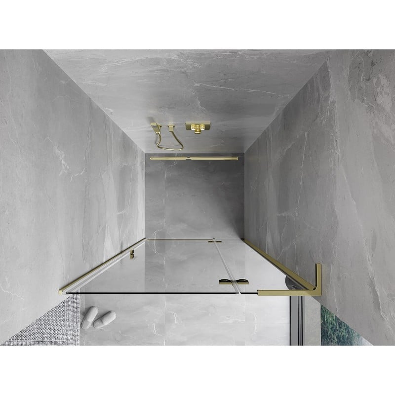 Mexen Mist-H L drzwi prysznicowe uchylne prawe 75 cm, transparent, złote - 8A5L-075-000-50-00-P