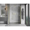 Mexen Mist-H L drzwi prysznicowe uchylne prawe 140 cm, transparent, złote - 8A5L-140-001-50-00-P
