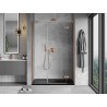 Mexen Mist-H L drzwi prysznicowe uchylne prawe 125 cm, transparent, miedź szczotkowana - 8A5L-125-001-65-00-P