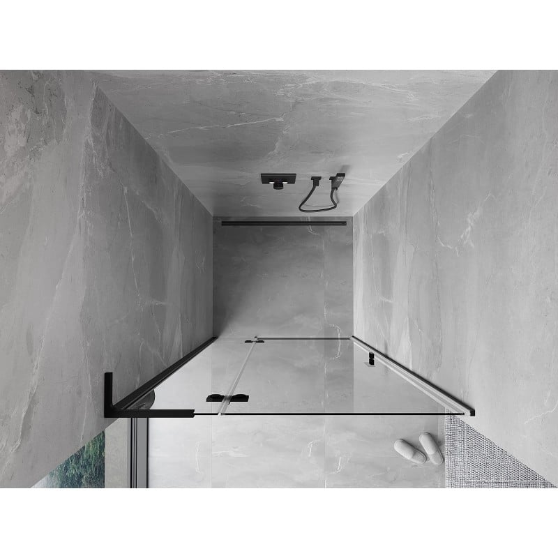 Mexen Mist-H L drzwi prysznicowe uchylne lewe 120 cm, transparent, czarne - 8A5L-120-000-70-00-L
