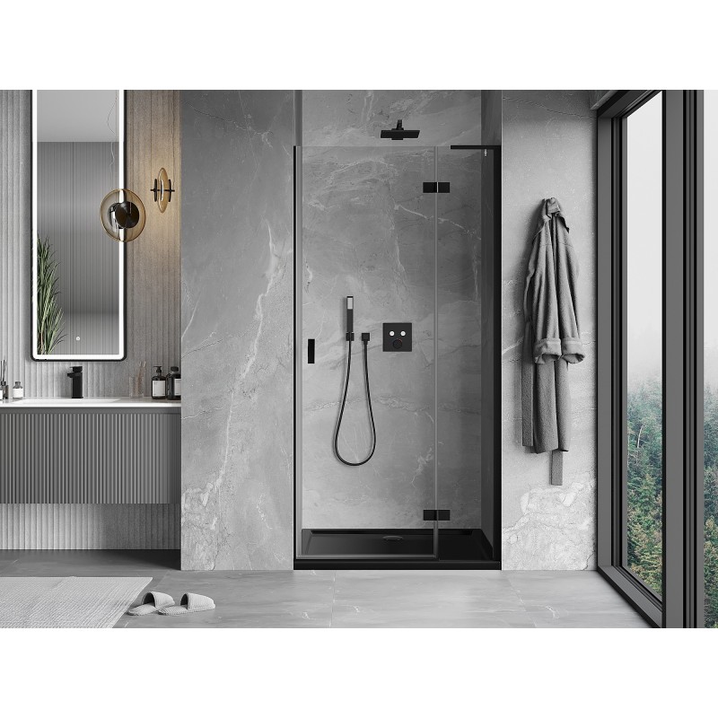 Mexen Mist-H L drzwi prysznicowe uchylne prawe 120 cm, transparent, czarne - 8A5L-120-000-70-00-P