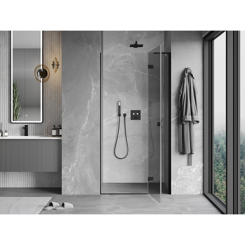 Mexen Mist-H L drzwi prysznicowe uchylne prawe 120 cm, transparent, czarne - 8A5L-120-000-70-00-P