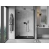 Mexen Mist-H L drzwi prysznicowe uchylne lewe 140 cm, transparent, czarne - 8A5L-140-001-70-00-L