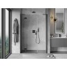 Mexen Mist-H L drzwi prysznicowe uchylne lewe 140 cm, transparent, czarne - 8A5L-140-001-70-00-L