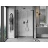 Mexen Mist-H L drzwi prysznicowe uchylne lewe 145 cm, transparent, czarne - 8A5L-145-001-70-00-L