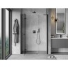 Mexen Mist-H L drzwi prysznicowe uchylne lewe 155 cm, transparent, czarne - 8A5L-155-001-70-00-L