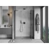 Mexen Mist-H L drzwi prysznicowe uchylne prawe 155 cm, transparent, czarne - 8A5L-155-001-70-00-P