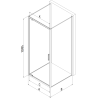 Mexen Exo-BR 3S kabina prysznicowa 3-ścienna uchylna 80 x 75 cm, transparent, chrom - 8181-080-075-01-00-3S