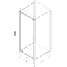 Mexen Exo-BR 3S kabina prysznicowa 3-ścienna uchylna 90 x 95 cm, transparent, czarna - 8181-090-095-70-00-3S