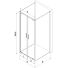 Mexen Exo-BR Duo 3S kabina prysznicowa 3-ścienna uchylna 120 x 75 cm, transparent, chrom - 8182-120-075-01-00-3S