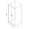 Mexen Exo-3S kabina prysznicowa 3-ścienna uchylna 70 x 80 cm, transparent, chrom - 8182-070-080-01-00-3S