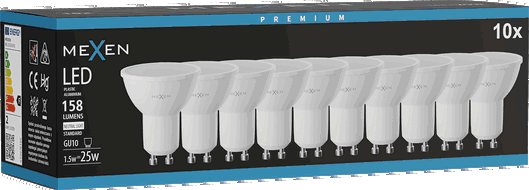 Mexen Nova 10x żarówka LED GU10, 1,5W, Neutralna - 4000K, 158 lm - L107-GU10-0140-01x10