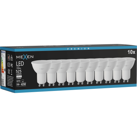 Mexen Nova 10x żarówka LED GU10, 5W, Neutralna - 4000K, 525 lm - L107-GU10-0540-01x10
