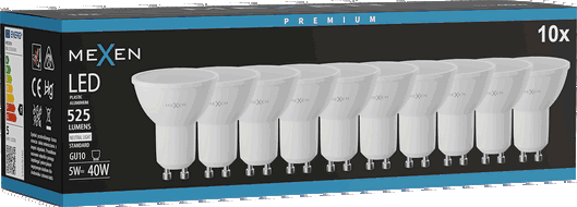 Mexen Nova 10x żarówka LED GU10, 5W, Neutralna - 4000K, 525 lm - L107-GU10-0540-01x10