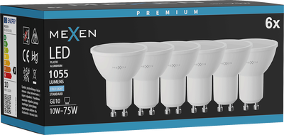Mexen Nova 6x żarówka LED GU10, 10W, Zimna - 6500K, 1055 lm - L108-GU10-1065-01x06