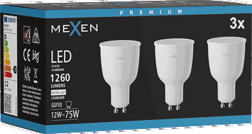 Mexen Nova 3x żarówka LED GU10, 12W, Neutralna - 4000K, 1260 lm - L108-GU10-1240-01x03