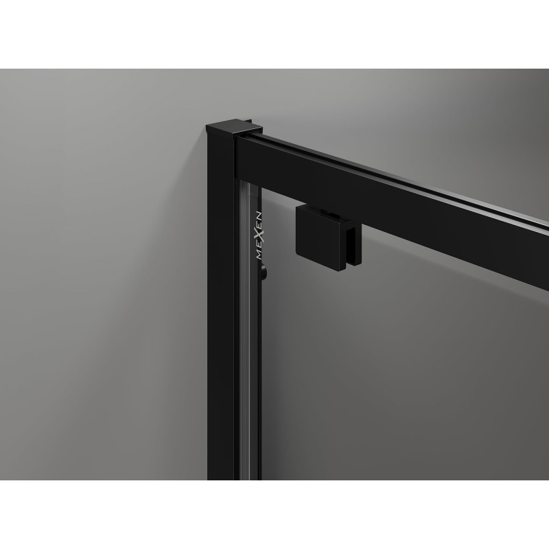 Mexen Exo-BR Duo 3S kabina prysznicowa 3-ścienna uchylna 100 x 100 cm, transparent, czarna - 8182-100-100-70-00-3S