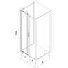 Mexen Exo-S 3S kabina prysznicowa 3-ścienna rozsuwana 160 x 95 cm, transparent, czarna - 8151-160-095-70-00-3S