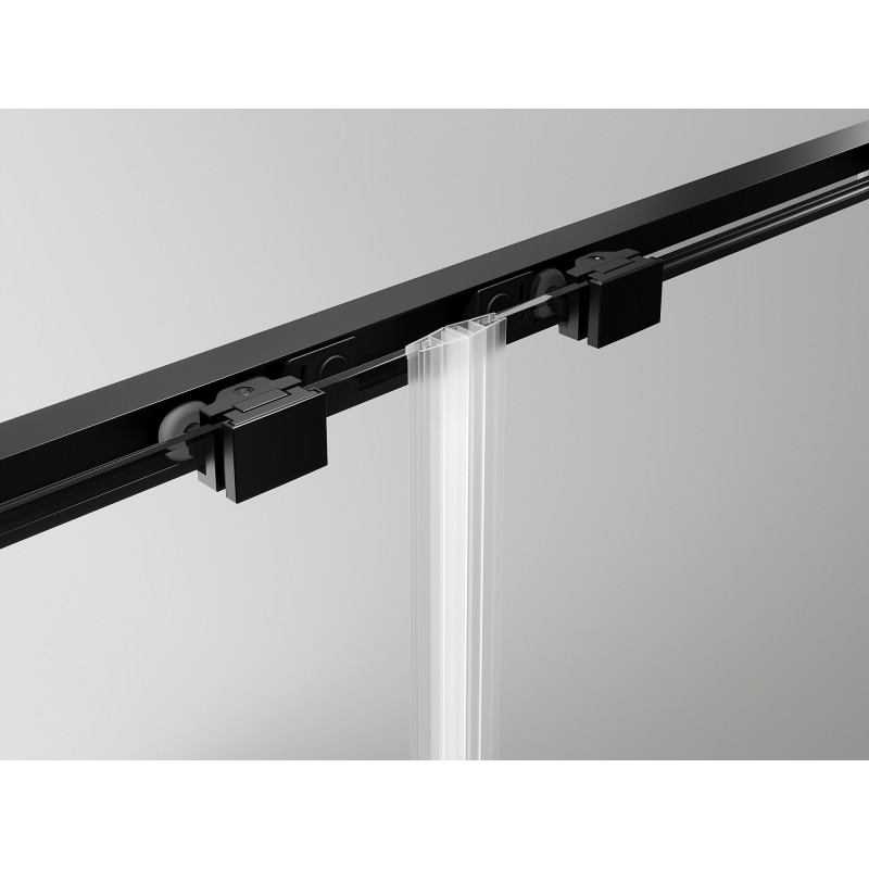 Mexen Exo-S 3S kabina prysznicowa 3-ścienna rozsuwana 200 x 95 cm, transparent, czarna - 8151-200-095-70-00-3S
