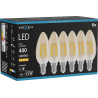 Mexen Vintis 6x żarówka filament LED E14, C35, 4W, Ciepła - 2200K, 400 lm, amber - L154-E14-0422-50x06