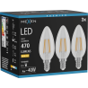 Mexen Vintis 3x żarówka filament LED E14, C35, 4W, Ciepła - 2700K, 470 lm, clear - L154-E14-0427-00x03