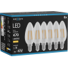 Mexen Vintis 6x żarówka filament LED E14, C35, 4W, Ciepła - 2700K, 470 lm, clear - L154-E14-0427-00x06