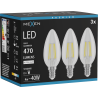 Mexen Vintis 3x żarówka filament LED E14, C35, 4W, Neutralna - 4000K, 470 lm, clear - L154-E14-0427-00x03