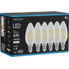 Mexen Vintis 6x żarówka filament LED E14, C35, 4W, Neutralna - 4000K, 470 lm, clear - L154-E14-0427-00x06