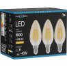 Mexen Vintis 3x żarówka filament LED E14, C35, 6W, Ciepła - 2200K, 600 lm, amber - L154-E14-0622-50x03