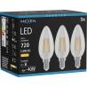 Mexen Vintis 3x żarówka filament LED E14, C35, 6W, Ciepła - 2700K, 720 lm, clear - L154-E14-0627-00x03