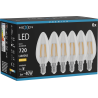 Mexen Vintis 6x żarówka filament LED E14, C35, 6W, Ciepła - 2700K, 720 lm, clear - L154-E14-0627-00x06