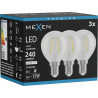 Mexen Vintis 3x żarówka filament LED E14, G45, 2W, Neutralna - 4000K, 240 lm, clear - L156-E14-0240-00x03