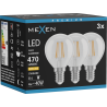 Mexen Vintis 3x żarówka filament LED E14, G45, 4W, Ciepła - 2700K, 470 lm, clear - L156-E14-0427-00x03