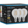 Mexen Vintis 3x żarówka filament LED E14, G45, 6W, Ciepła - 2700K, 720 lm, clear - L156-E14-0627-00x03