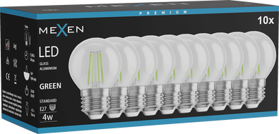 Mexen Vintis 10x żarówka filament LED E27, G45, 4W, 55 lm, green - L156-E27-04XX-46x10
