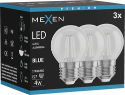Mexen Vintis 3x żarówka filament LED E27, G45, 4W, 55 lm, blue - L156-E27-04XX-47x03
