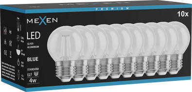Mexen Vintis 10x żarówka filament LED E27, G45, 4W, 55 lm, blue - L156-E27-04XX-47x10