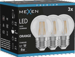 Mexen Vintis 3x żarówka filament LED E27, G45, 4W, 55 lm, orange - L156-E27-04XX-48x03