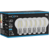 Mexen Vintis 6x żarówka filament LED E27, G45, 4W, Zimna - 6500K, 470 lm, clear - L156-E27-0465-00x06